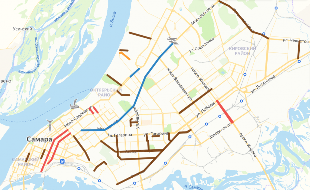 В Самаре сделали интерактивную карту ремонта дорог на 2021 год
