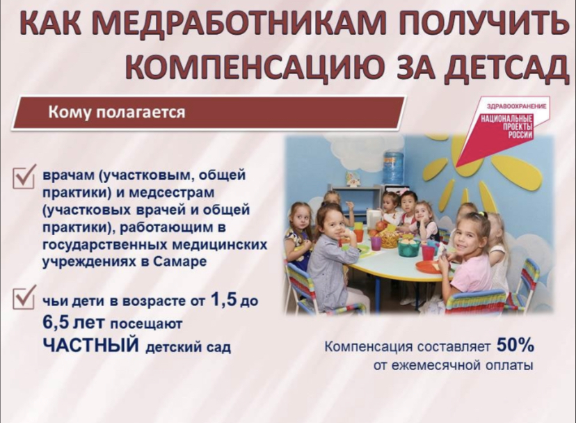 В Самаре медработникам компенсируют расходы на частный детский сад