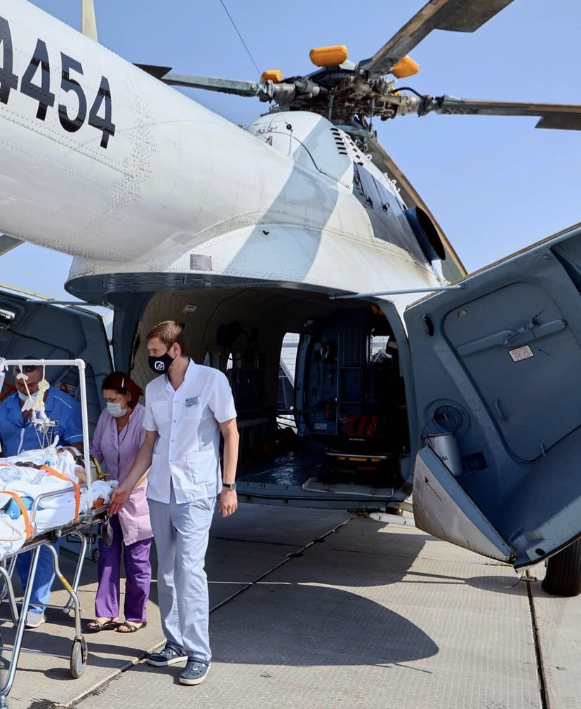 В сентябре вертолет санавиации перевез девять пациентов