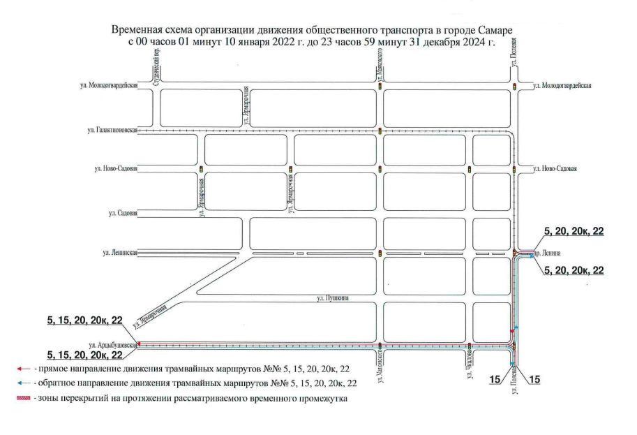 На участке улицы Галактионовской в Самаре изменят схему движения трамваев