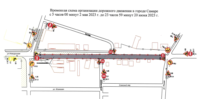 В Самаре продлевается ограничение движения в связи с монтажом водоводов по улице Новоурицкой