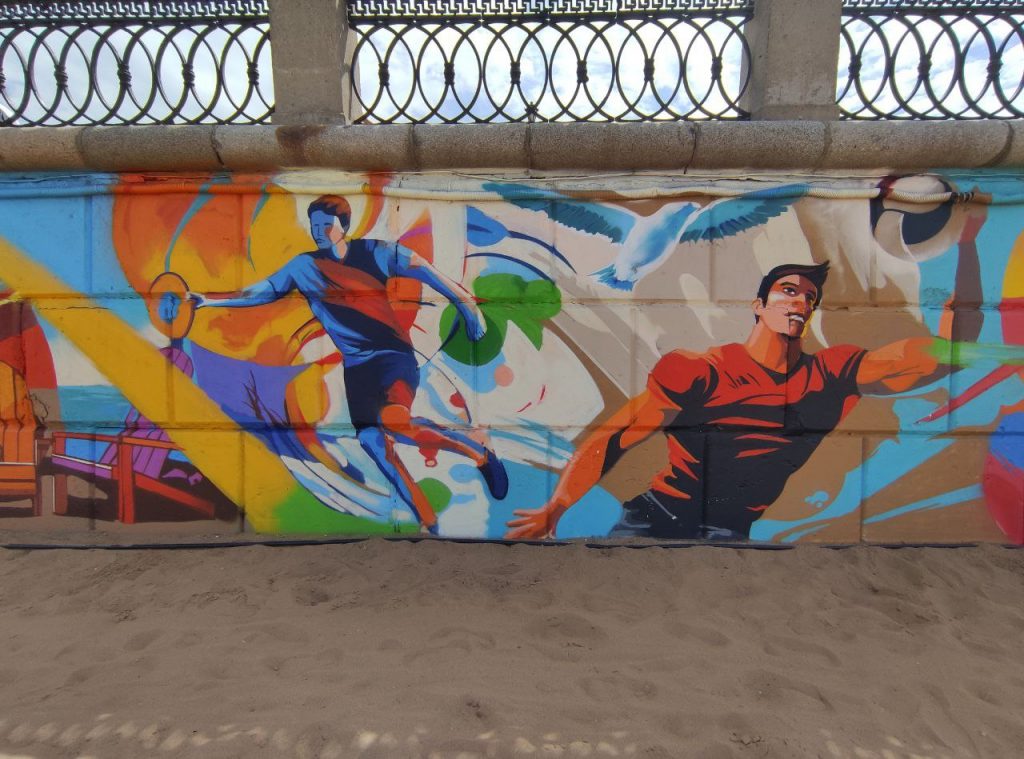 На самарской набережной появились граффити с летними видами спорта
