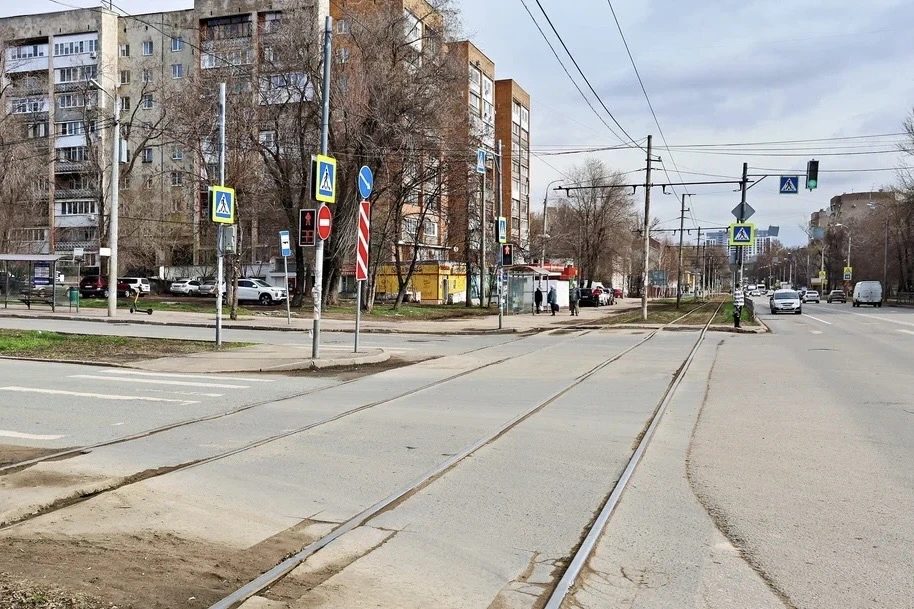 Ремонт трамвайных путей на перекрестке Советской Армии начался в Самаре